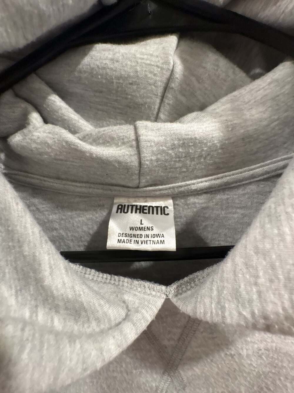 Authentic Nebraska Omaha Maverick Hoodie Size L Grey Cotton Blend Pullover - Picture 3 of 7
